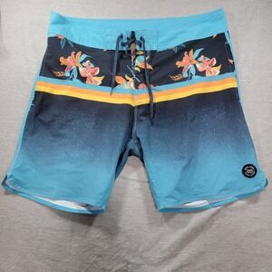 Vintage Ron Jon Surf Shop Board Shorts Mens 38 M/L Blue Tropical Excellent‎